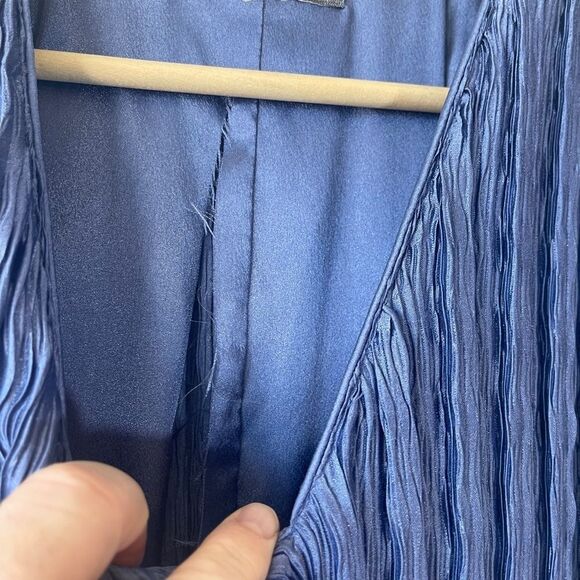 Edith Flagg Vintage Crinkle Pleated Blue Maxi Dress Sz‎ XL - Picture 7 of 7